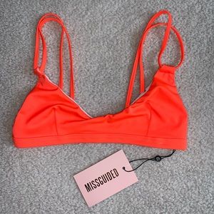 Missguided neon orange unlined bikini top